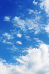 White clouds in blue sky