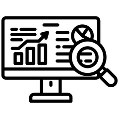 Data Analysis icon in Outline Style. Simple Vector Design. Simple Vector Outline Icon