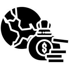 Obraz premium Economy icon in Glyph Style. Simple Vector Design. Simple Vector Glyph Icon