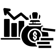 Investment icon in Glyph Style. Simple Vector Design. Simple Vector Glyph Icon