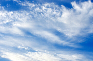 White clouds in blue sky