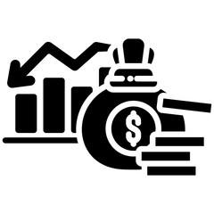 Loss icon in Glyph Style. Simple Vector Design. Simple Vector Glyph Icon