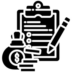 Cost icon in Glyph Style. Simple Vector Design. Simple Vector Glyph Icon
