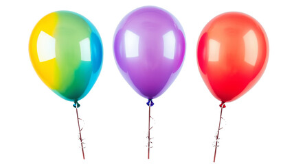 Colorful balloons floating with transparent background