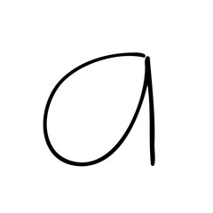 Obraz premium Slim letter A of latin english language. Black font symbol in hand drawn doodle style. Vector illustration isolated on white background. For presentation, logo, branding, font, education.