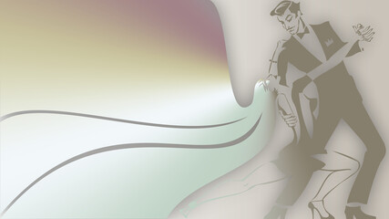 Ilustracja przedstawiająca zarys tańczącej pary © tomo81