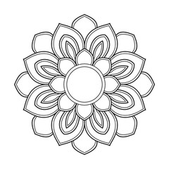 Artful Flower Mandala Pattern for Coloring Books