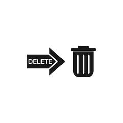 Delete icon. Garbage bin sign  isolated on white background 
