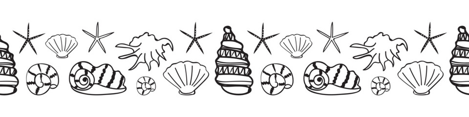 Oceanic embellishment, nautical pattern, marine border