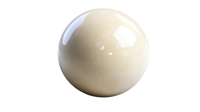 Glossy white sphere rotating on transparent background