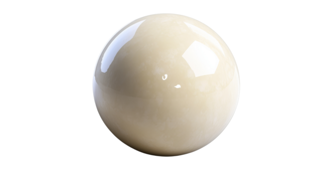 Glossy white sphere rotating on transparent background