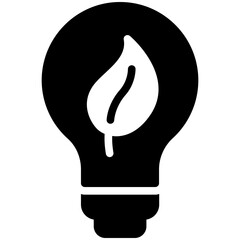 Green Lamp Energy Solid Icon