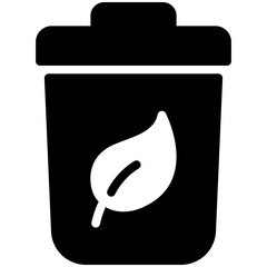 Green Garbage Solid Icon