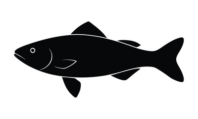 Fototapeta premium Fish Shape Black Simple Icon