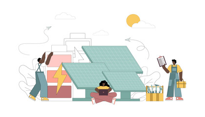 Installing solar panels.eps