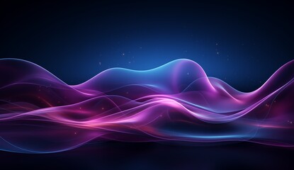 Abstract Purple and Blue Glowing Waves Background Image with Sparkling Lights