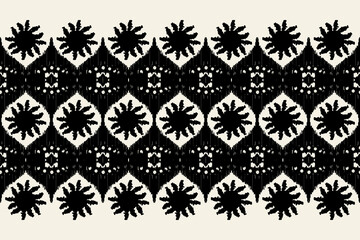 Traditional Ethnic ikat motif fabric pattern geometric background.African Ikat embroidery Ethnic oriental pattern background wallpaper. Abstract, vector, illustration.Texture, frame, decoration.