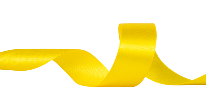 yellow ribbon on white background - Powered by Adobe