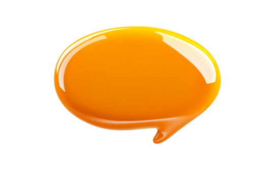 Yellow bubble with a white background, isolated