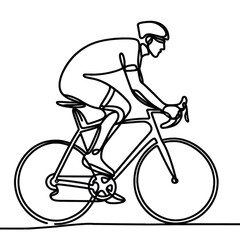 Obraz premium man on bike one line drawing illustration , transparent background PNG image