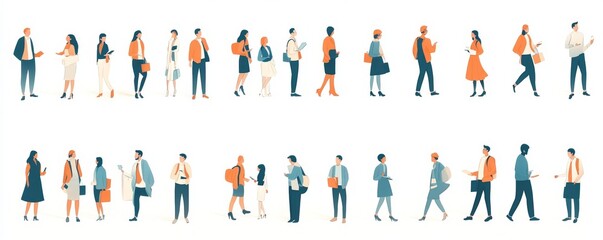 Business Concept illustrations. Mega set. Collection of scenes with men and women taking part in business activities. illustration