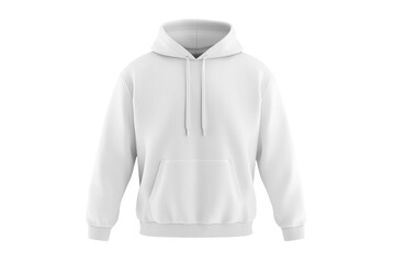 White hoodie with a hood and a pocket, isolated