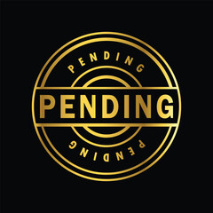 gold color pending rubber stamp, icon, flat, design, vector, illustrations, education, style, trendy, collections