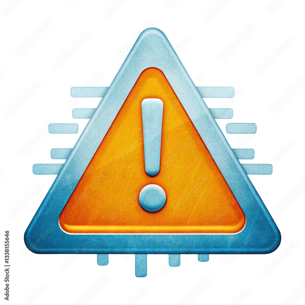 Aufkleber cybersecurity data breach concept, warning symbol with an exclamation mark inside a triangle isolate