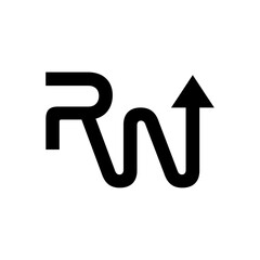  Minimal elegant monogram art logo template. Outstanding professional trendy awesome artistic RW initial based Alphabet icon logo. Premium business logo symbol