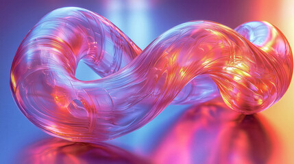 Fototapeta premium Hyper-elastic plastic tubes twisting into surreal shapes
