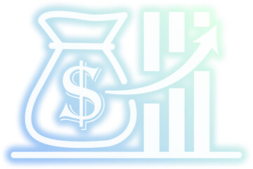 Growing Chart Neon Icon