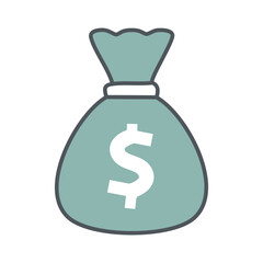 Money bag icon vector illustration graphic design finance wealth investment cash currency savings dollar