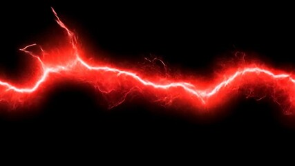 Electric red lightning bolt striking through a dark background creates a dramatic and intense visual effect