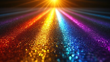 Spectacular Glittering Rainbow Path Abstract Background