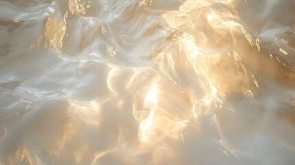 Golden Light Reflecting On Wavy Liquid Surface
