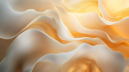 Abstract Beige and Gold Wave Pattern Design