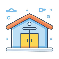 Cute cartoon building illustration design for architecture and real estate company logo and icon usage