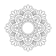 Flower Mandala Ornaments for Artistic Coloring