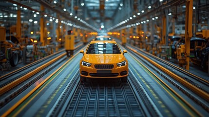 Assembly Line: A New Yellow Car