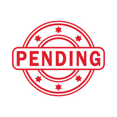 red pending rubber stamp, icon, flat, design, vector, illustrations, education, style, trendy, collections