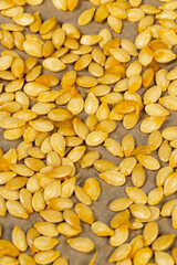a group of seeds suitable for food during the preparation for drying