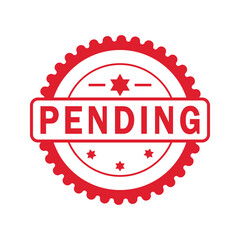 Obraz premium red pending rubber stamp, icon, flat, design, vector, illustrations, education, style, trendy, collections