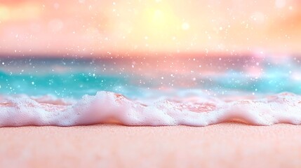 Obraz premium Abstract ocean waves beach sunrise texture background serene seascape calming viewpoint