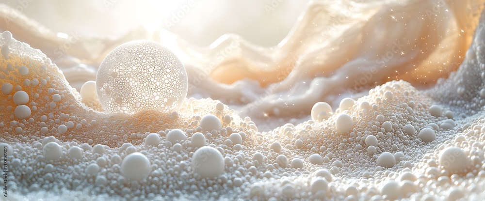 Poster abstract white bubbles background texture