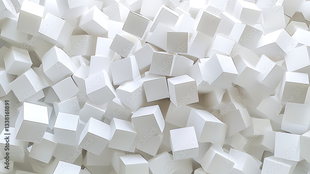 Poster abstract white cube texture background