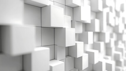 Abstract White Cubes 3D Background Texture