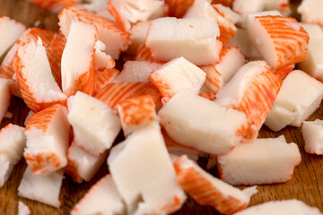 imitation crab meat made from fish meat and other ingredients