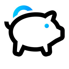 Piggy Bank Icon. Piggy Bank, Savings, Deposit, Fund, Money, Investment, Cash, Growth. Vector Icon Illustration