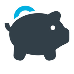 Piggy Bank Icon. Piggy Bank, Savings, Deposit, Fund, Money, Investment, Cash, Growth. Vector Icon Illustration