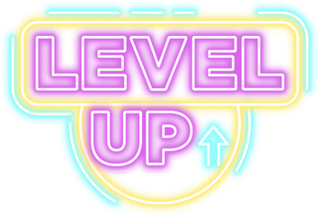 Level Up Neon Sign Icon